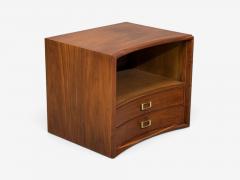 John Stuart Paul Frankl John Stuart Concave Nightstands Walnut Brass USA 1950s - 4722449