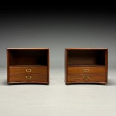 John Stuart Paul Frankl John Stuart Mid Century Modern Concave Nightstands Walnut 1950s - 3889543