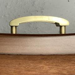 John Stuart Paul Frankl Mid Century Modern Concave Nightstands Walnut Brass USA 1950s - 3457143