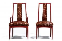 John Stuart Set of 16 John Stuart Dining Chairs in Sun Dried Tomato with Deer Print Cowhides - 4549143