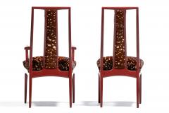 John Stuart Set of 16 John Stuart Dining Chairs in Sun Dried Tomato with Deer Print Cowhides - 4549145