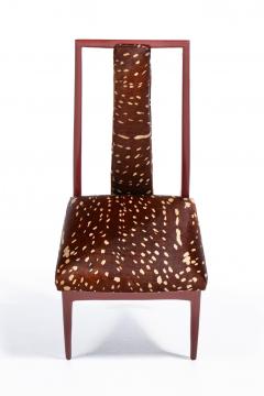 John Stuart Set of 16 John Stuart Dining Chairs in Sun Dried Tomato with Deer Print Cowhides - 4549152