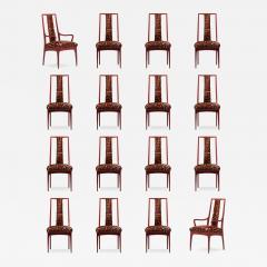 John Stuart Set of 16 John Stuart Dining Chairs in Sun Dried Tomato with Deer Print Cowhides - 4551617