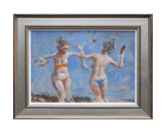 John Suplee Acrylic on Panel Entitled Paddleball for Grigory Gluckmann  - 1326352