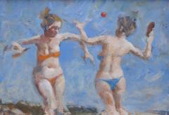 John Suplee Acrylic on Panel Entitled Paddleball for Grigory Gluckmann  - 1326624