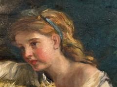 John Thomas Peele GIRL ON PRIMROSE BANK OIL PAINTING BY JOHN THOMAS PEELE - 4271407