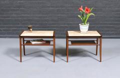 John Van Koert John Van Koert Profile Travertine Top Side Tables for Drexel - 4579141