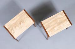 John Van Koert John Van Koert Profile Travertine Top Side Tables for Drexel - 4579804