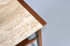 John Van Koert John Van Koert Profile Travertine Top Side Tables for Drexel - 4579805