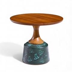John Van Koert John Van Koert for Drexel Green Ceramic and Walnut Side End Tables Pair - 4415784