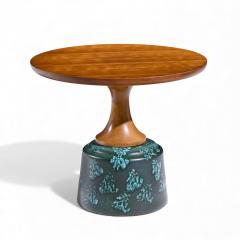 John Van Koert John Van Koert for Drexel Green Ceramic and Walnut Side End Tables Pair - 4415785