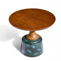 John Van Koert John Van Koert for Drexel Green Ceramic and Walnut Side End Tables Pair - 4415787