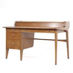 John Van Koert John Van Koert for Drexel Profile Mid Century Leather Top Walnut Desk - 3846493