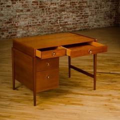 John Van Koert Mid Century walnut desk w side extension designed by John Van Koert for Drexel - 2033420