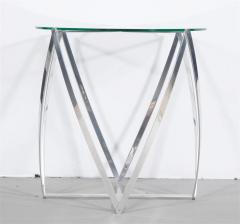 John Vesey John Vesey Aluminum and Glass Spool Side Table - 3140986