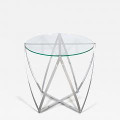 John Vesey John Vesey Aluminum and Glass Spool Side Table - 3143762