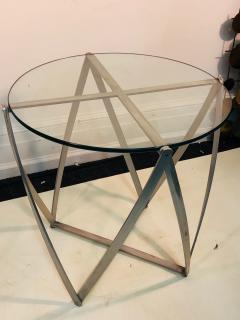 John Vesey Pair of Amazing John Vesey Sculptural Aluminum and Glass Accent Tables - 739324