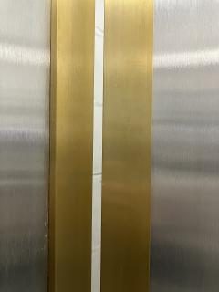 John Vesey Tall Vintage Brass and Brushed Aluminum 6 Panel Screen - 2500786