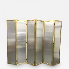 John Vesey Tall Vintage Brass and Brushed Aluminum 6 Panel Screen - 2502545