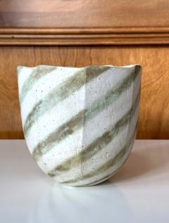 John Ward Ceramic Faceted Vessel with Striped Glaze by John Ward - 3132036