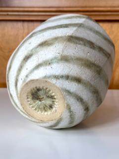 John Ward Ceramic Faceted Vessel with Striped Glaze by John Ward - 3132044