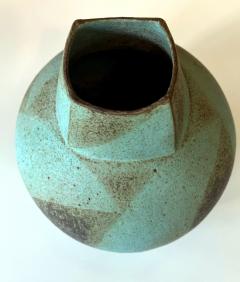 John Ward Ceramic Vessel with Geometrical Glaze by John Ward - 3132744