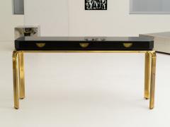 John Widdicomb D 01 Black Lacquered and Brass Mastercraft Console Table - 259827