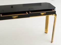 John Widdicomb D 01 Black Lacquered and Brass Mastercraft Console Table - 259831