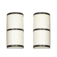 John Wigmore Pair of Modernist Sconces in Vellum Oil Rubbed Bronze signed John Wigmore - 4038168