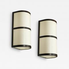 John Wigmore Pair of Modernist Sconces in Vellum Oil Rubbed Bronze signed John Wigmore - 4039482