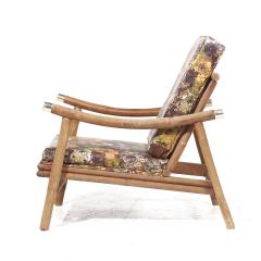 John Wisner John Wisner for Ficks Reed MCM Brass and Rattan Pagoda Lounge Chairs Pair - 3826849