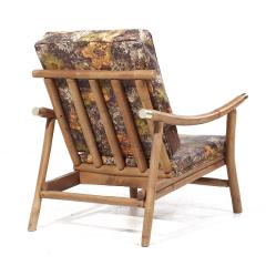 John Wisner John Wisner for Ficks Reed MCM Brass and Rattan Pagoda Lounge Chairs Pair - 3826857