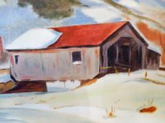 John Wolfe New England Winters Day John Wolfe Oil Paint on Academy Baard - 2306958