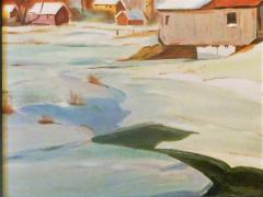 John Wolfe New England Winters Day John Wolfe Oil Paint on Academy Baard - 2306959