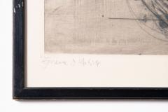 Johnny Friedlaender Etching La Coiffure Nude Woman Hairdressing in Shower 1955 - 4478348