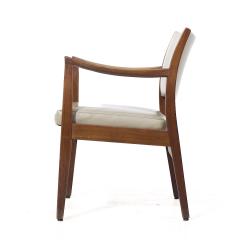 Johnson Chair Co Mid Century Walnut Arm Chairs Pair - 3954096