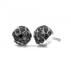 Joke Quick Joke Quick Inverted Black Diamond Gold Innervisions Stud Earrings - 4749237