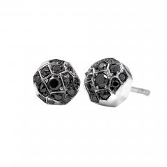 Joke Quick Joke Quick Inverted Black Diamond Gold Innervisions Stud Earrings - 4795857