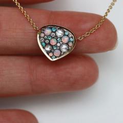 Joke Quick Paraiba Tourmaline Australian Opal White Diamond Necklace Joke Quick 2026 - 4711302