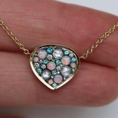 Joke Quick Paraiba Tourmaline Australian Opal White Diamond Necklace Joke Quick 2026 - 4711324