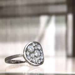 Joke Quick White Diamond Blue Moonstone Gold Starstruck Ring Joke Quick - 4701249