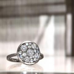 Joke Quick White Diamond Blue Moonstone Gold Starstruck Ring Joke Quick - 4701252