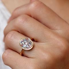 Joke Quick White Yellow Pink Diamond Blue Sapphire Pink Spinel Starstruck Ring Joke Quick - 4703091