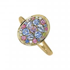 Joke Quick White Yellow Pink Diamond Blue Sapphire Pink Spinel Starstruck Ring Joke Quick - 4757880
