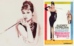 Jon Whitcomb Audrey Hepburn Portrait from Breakfast at Tiffany original artwork on paper - 4750510