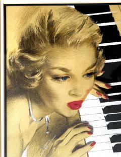 Jon Whitcomb Surreal Illustration Glamorous Blond at the Piano - 4430788
