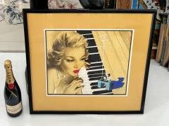 Jon Whitcomb Surreal Illustration Glamorous Blond at the Piano - 4430792