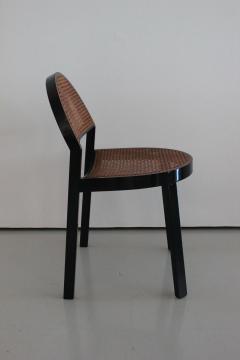 Jonathan De Pas Donato DUrbino Paolo Lomazzi Set of Six Black Wood and Caned Dining Chairs - 259542