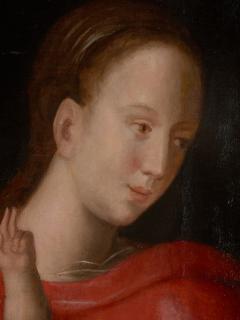 Joos van Cleve 16th C Biblical Manner of Joos van Cleve Madonna with Child Oil on Panel - 1996209