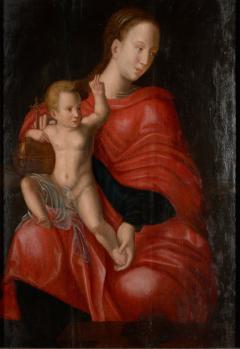 Joos van Cleve 16th C Biblical Manner of Joos van Cleve Madonna with Child Oil on Panel - 1996211